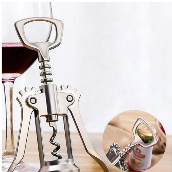 New Stainless Steel Wing Corkscrew Bottle Opener Tool - Picture 2 of 8